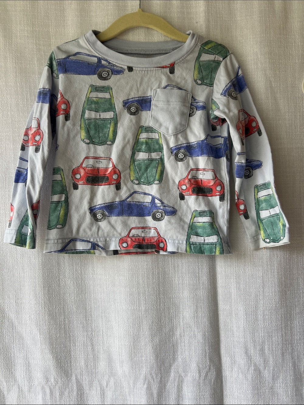 Tea Collection Light Blue Long Sleeve Tee with Cars 2T